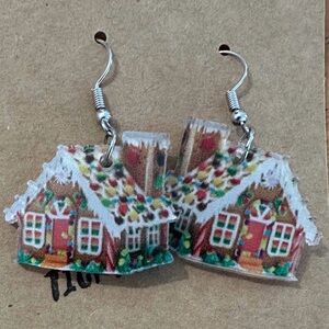 Festive Gingerbread House Earrings
